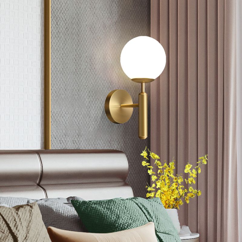 Ball Shaped Wall Sconce Lighting Minimalist Style Glass Wall Mount Light Fixture