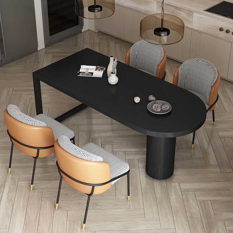 Free Form Sintered Stone Dining Table Modern Dining Table with Double Pedestal for Home