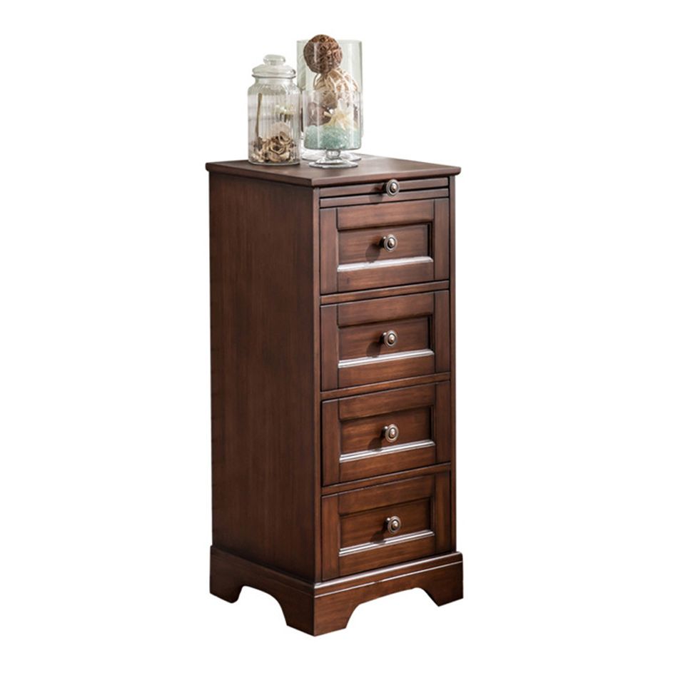 Contemporary Accent Chest with 4 Drawers and Distressed Finish Metal