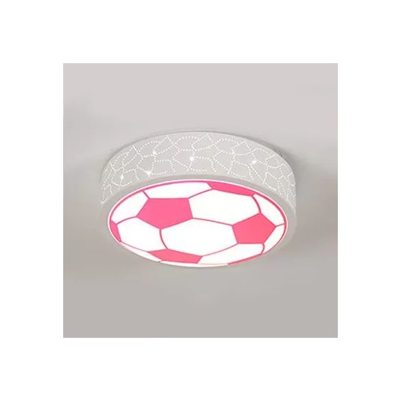Plafoniera da calcio piatta in metallo, camera da letto per bambini, bagno, sport, luce creativa da incasso