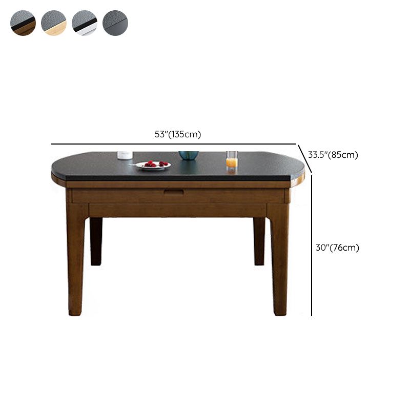 Modern Stone Scalable Dining Table Wood Base for Dining Room