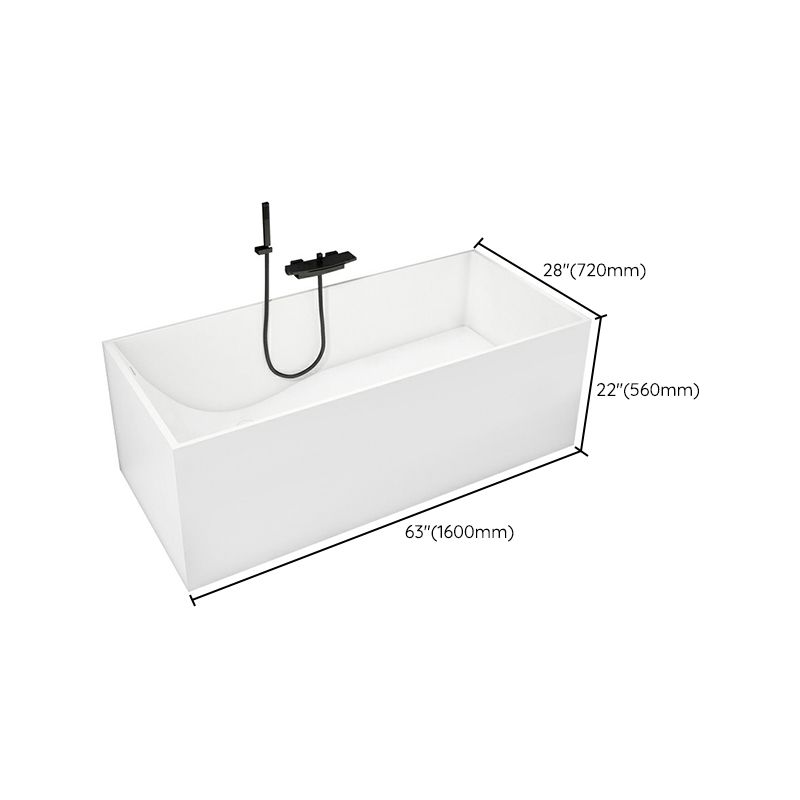 Soaking Rectangular Bathtub Antique Finish Back to Wall Bath Tub