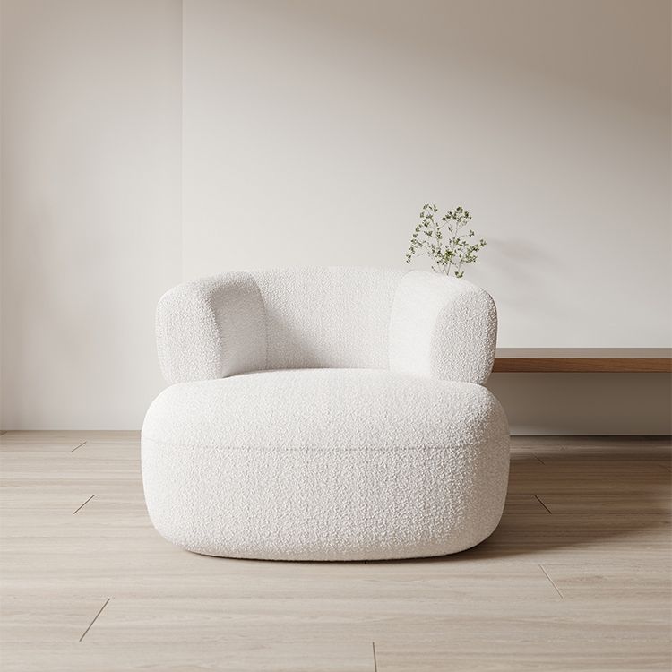 Living Room Modern Accent Armchair Round Arms Fixed Back Armchair