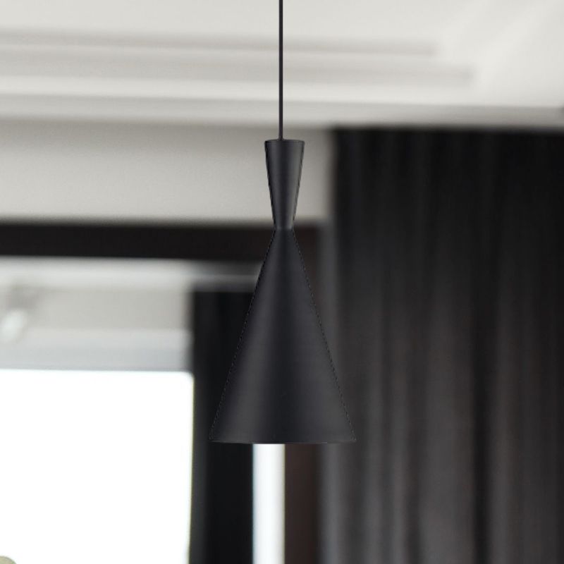 Metallkegel/Untertasse/Urne Anhänger Leicht Industrielles Schwarz/Weiß/Gold Hanging Light mit linearem/runden Baldachin