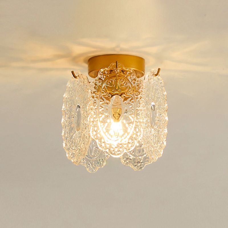 Modern Ceiling Light 1-Light Ceiling Mount Light with Glass Shade for Living Room