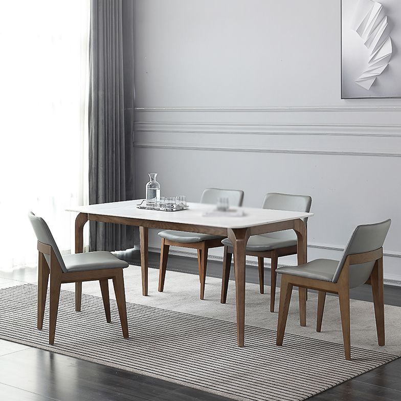 Contemporary Style 1/4/5 Pieces Dining Set Rectangle Sintered Stone Dining Table Set