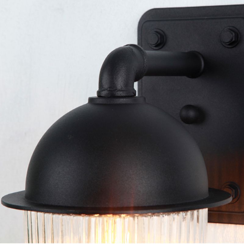 1 Light Geometric Wall Mounted Light Fixture Industrial Style Metal Wall Sconce Lights in Black