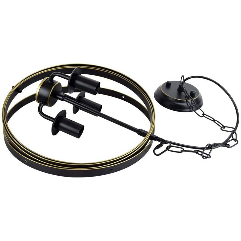 Iluminación colgante de metal de globo negro araña de comedor industrial lámpara colgante