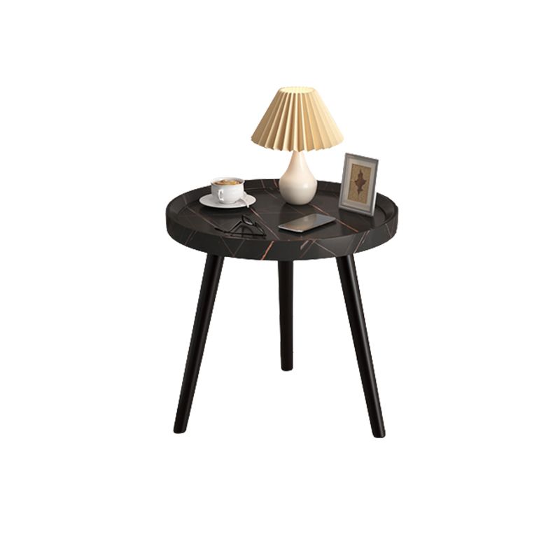 3 Legs Cocktail Table Artificial Wood Walnut/black/white Round Coffee Table