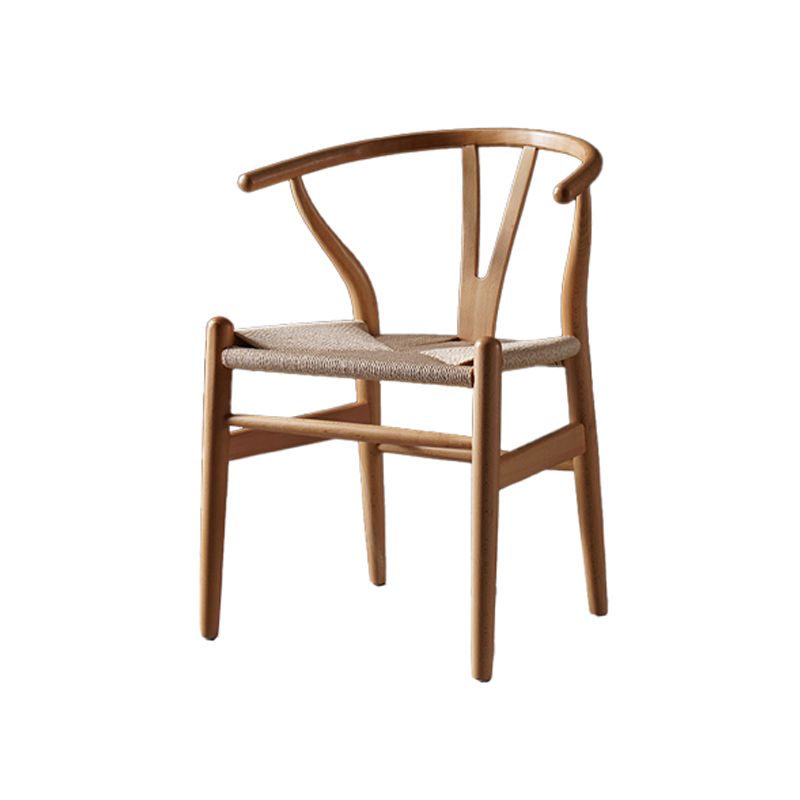 Silla de comedor de madera de estilo escandinavo Silla Wishbone con brazo