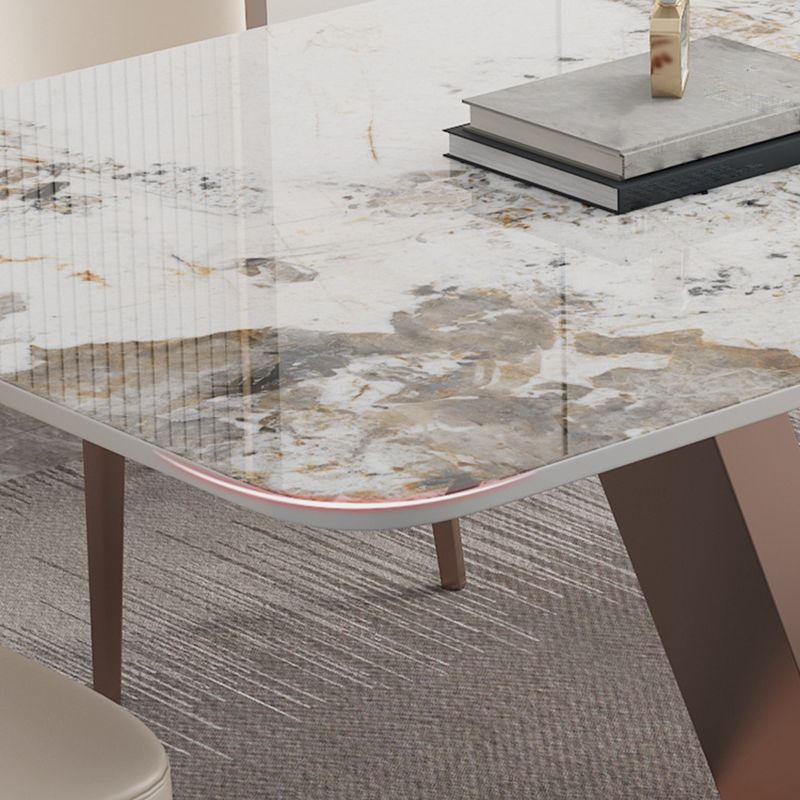 Nordic Glam Rectangle Sintered Stone Table Set 1/2/5/6 Pieces Dining Set