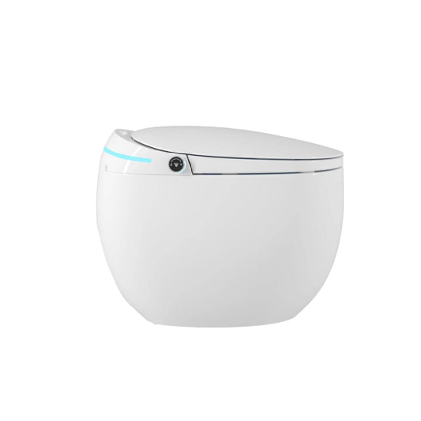 Contemporary Smart Bidet White Ceramic Round Dryer Floor Mount Bidet