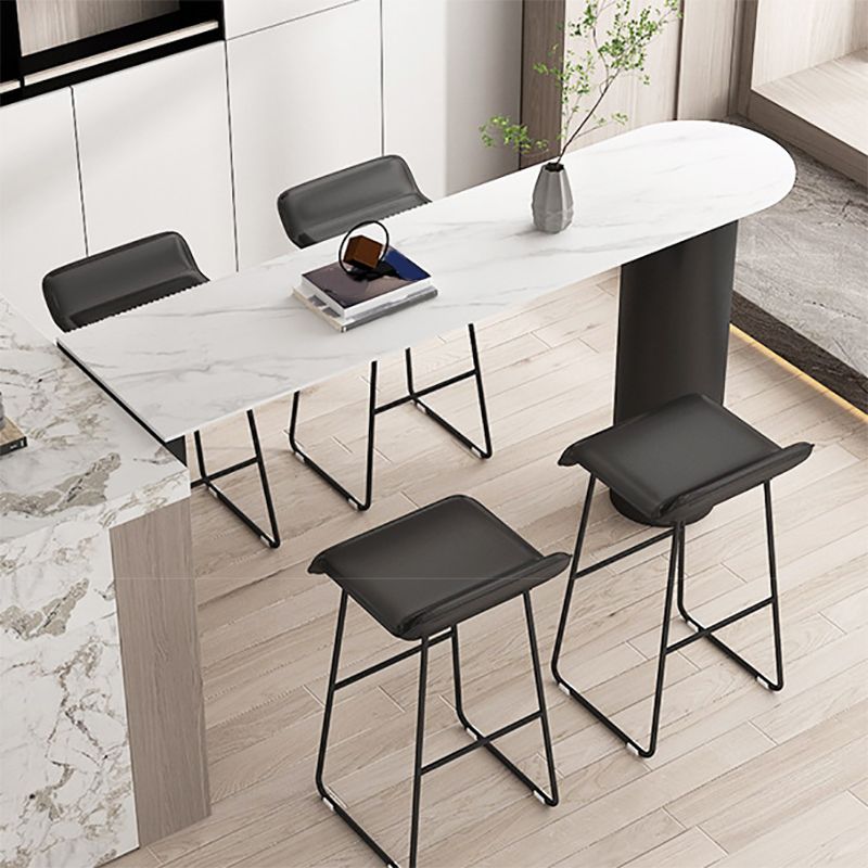Leather Bar Stool Modern Backless Counter Stool for Home Use