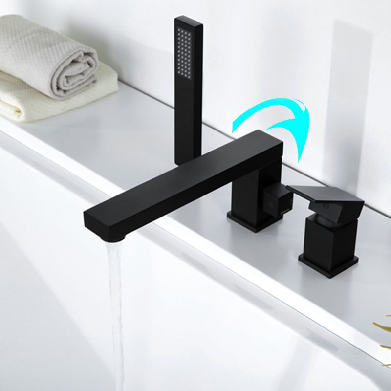 Contemporary Deck Mounted Roman Copper Tub Faucet Low Arc Roman Tub Faucet Set