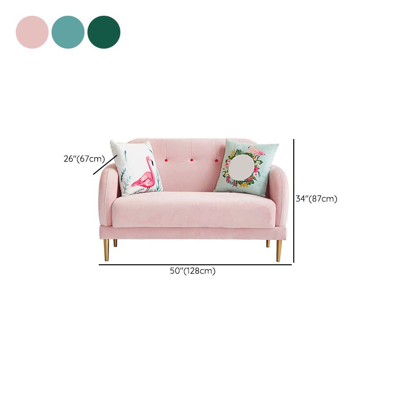 Contemporary 34.25" H Solid Color Velvet Square Arm Sofa for Living Room