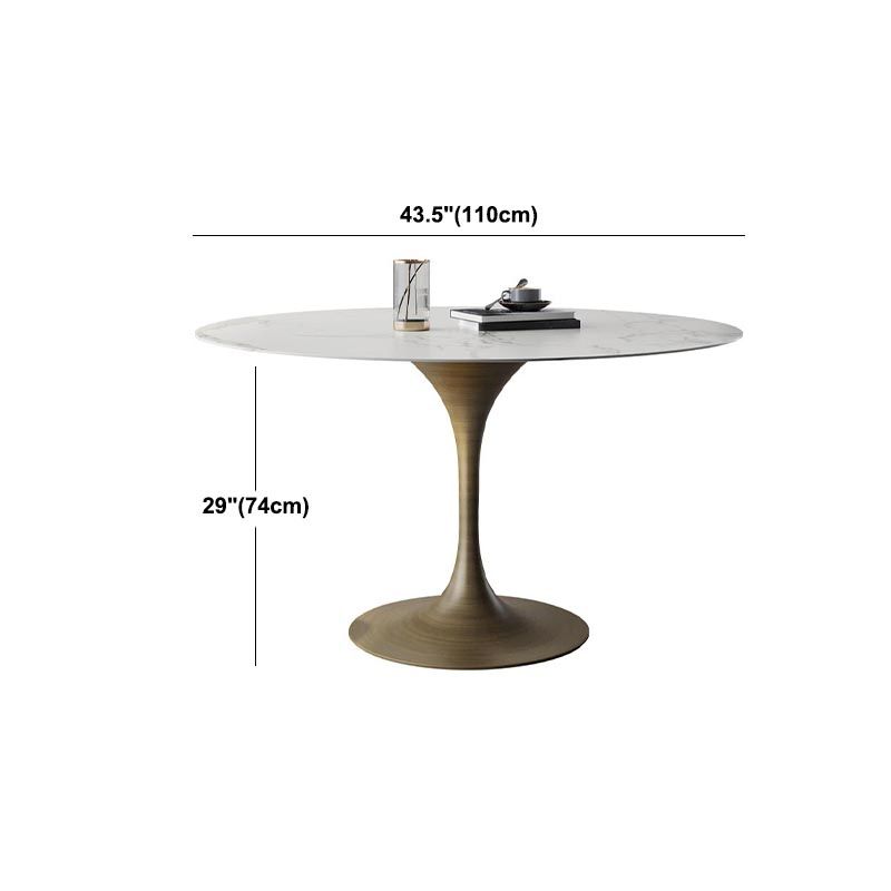 Round Stone Dining Table Tulip Base Dining Table for Dining Room