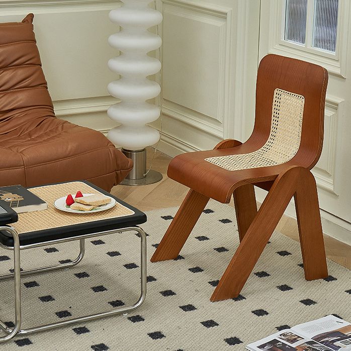 Contemporary Dining Room Armless Solid Wood Parsons Dining Chair