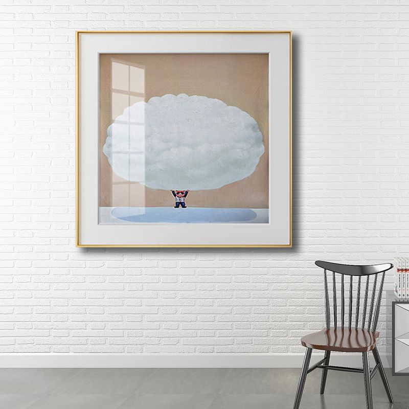 Illustration Painting Kids Style Canvas Cartoon Character in Soft Color, Multiple Sizes