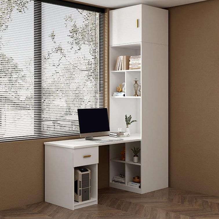 White Wooden Wardrobe Contemporary Style Wardrobe Closet with Drawer