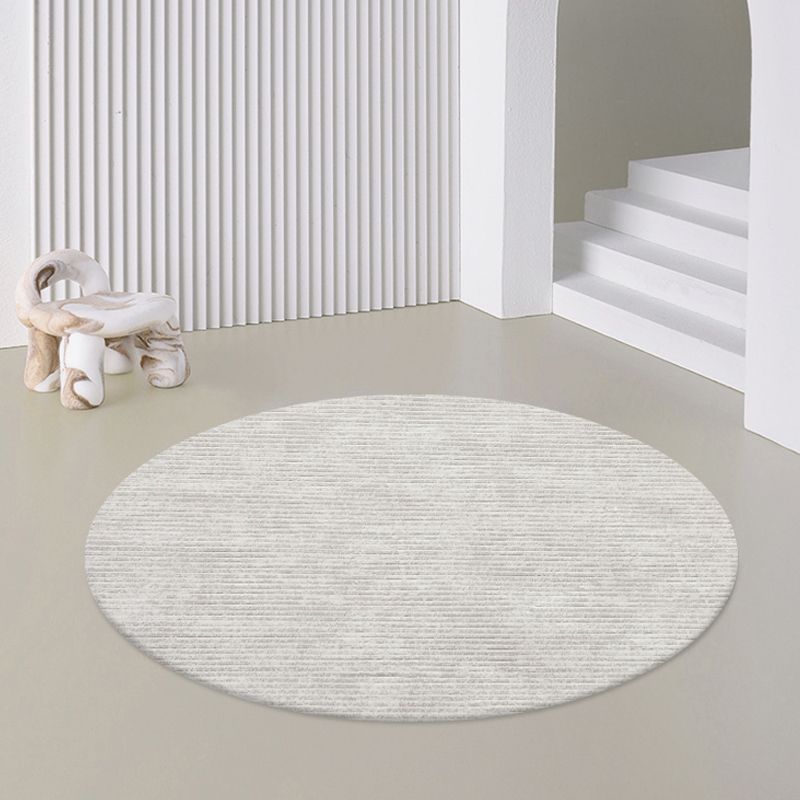 Gray Living Room Carpet Casual Solid Color Area Carpet Polyester Washable Indoor Rug