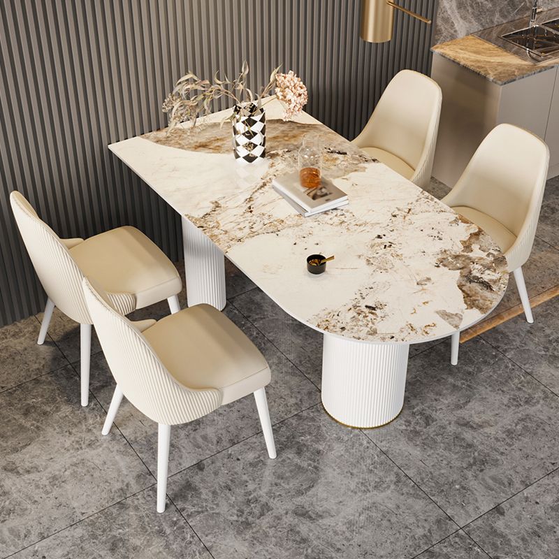 Metal Traditional Luxury Free Form Indoor Table Sintered Stone Table with 3 Legs