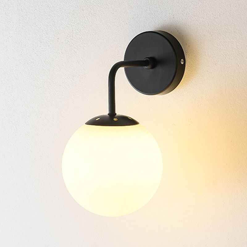 Kugelförmige Wandleuchte minimalist 1 helle Glaswandleuchten mit Arm