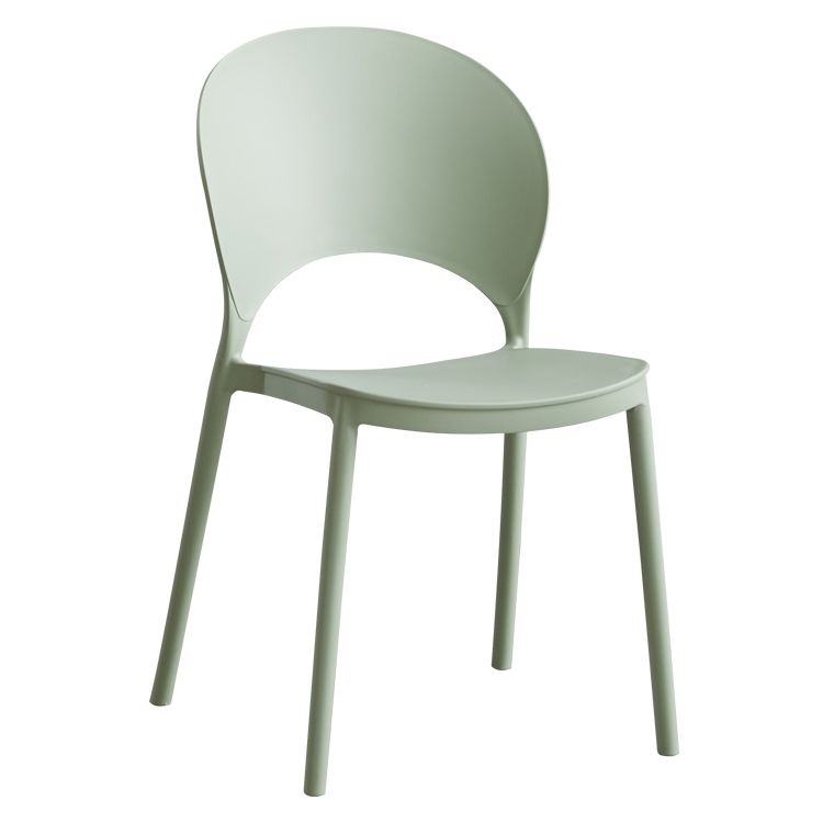 Home Nordic Stackable Side Chair Open Back Plastic Kitchen Dining Room Chair