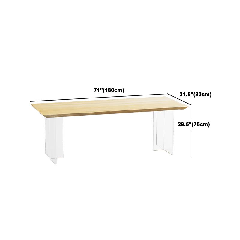 Modern 1/2/3/4/5 Pieces Rectangle Dining Set Solid Wood Dining Table with Chairs