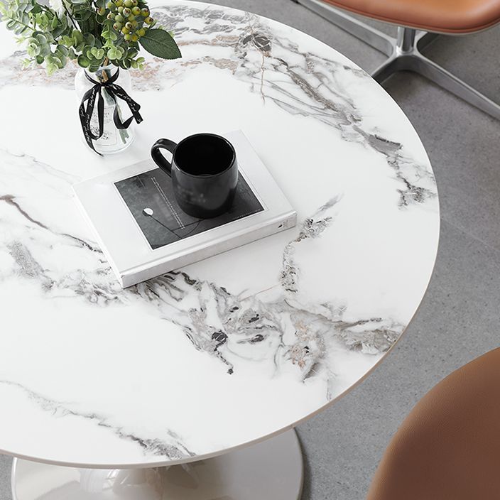 Modern 1/2/3/4/5 Pieces Dining Set Round Sintered Stone Dining Table Set