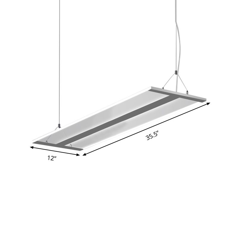 Lámpara de luz LED acrílica ultra delgada moderna lámpara de techo negro/blanco con luz cálida/blanca, 35.5 "/47" de ancho