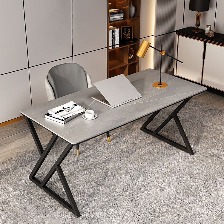 Rectangle Four-Color Dining Table Sintered Stone Table Modern with Double Pedestal