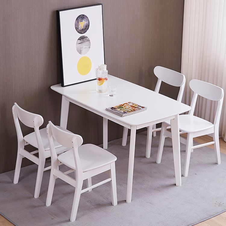 Silla auxiliar escandinava de madera de caucho con respaldo abierto, silla de comedor tapizada natural (juego de 2)