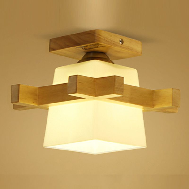 Semi-Flush-Chandelier-Ultra-intensive 1 helle weiße Glasdeckleuchten für den Flur
