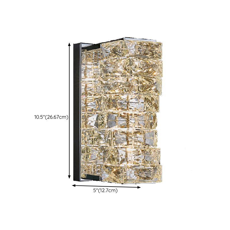 Crystal Wall Mounted Fixture LED Post Modern Wall Light in Chrome & Clear