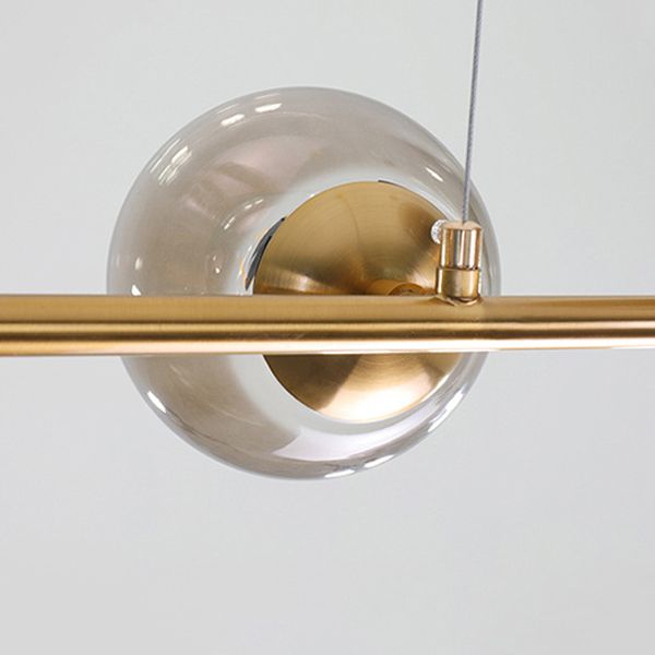Modern Island Lighting Fixture Glass Ball Shade Hanging Light for Dining Room