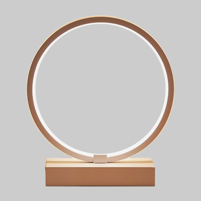 Lámpara de tarea LED contemporánea Lámpara de mesa redonda blanca/negra con tono acrílico, luz cálida/blanca