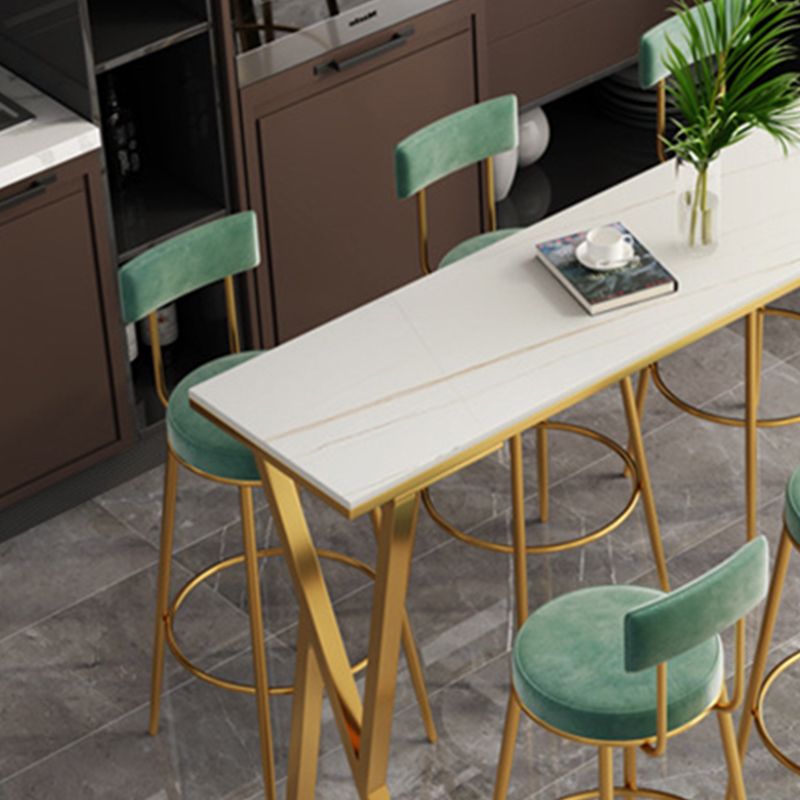 Scandinavian Velvet Counter Stool Bar-height Bar Stool for Living Room