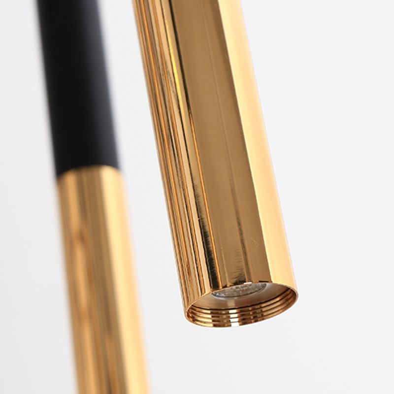 Postmodern Cylindrical Chandelier Metal Villa Lobby Hanging Light