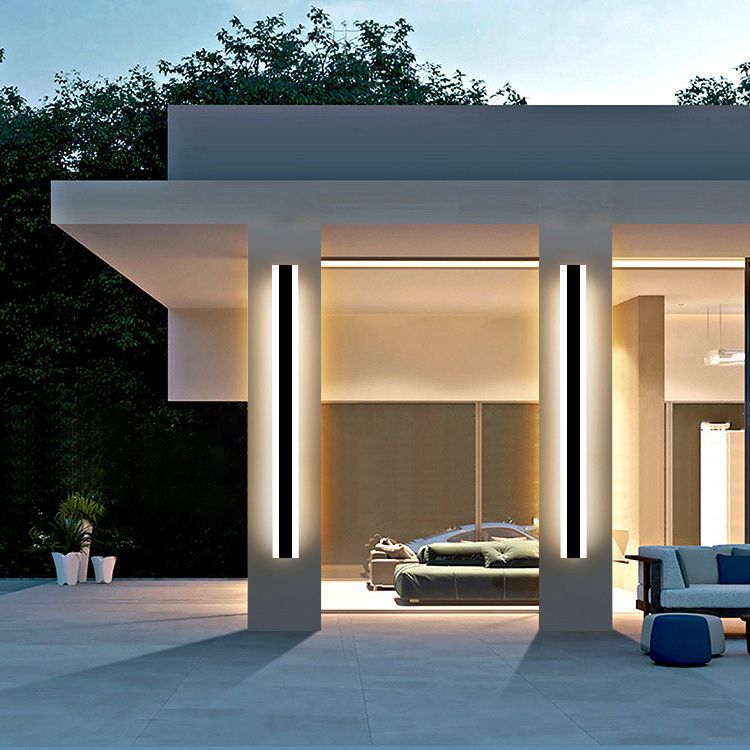 Black LED Wall Lamp in Modern Minimalist Acrylic Linear Wall Light