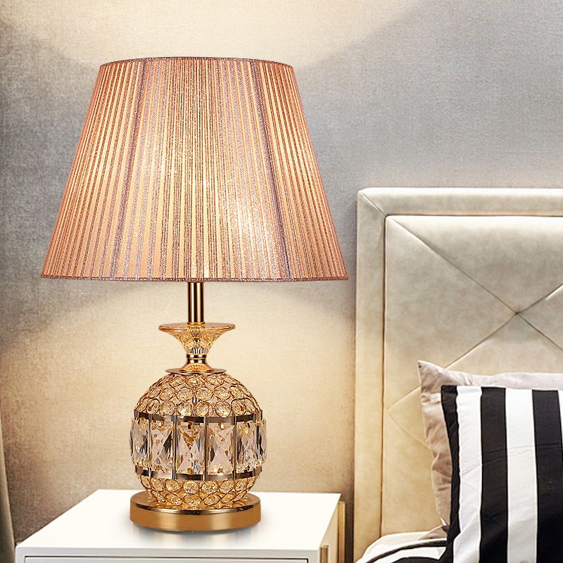 Lampada per ananas contemporanea Lampade cristallo sfaccettato 1 testa di lettura in oro