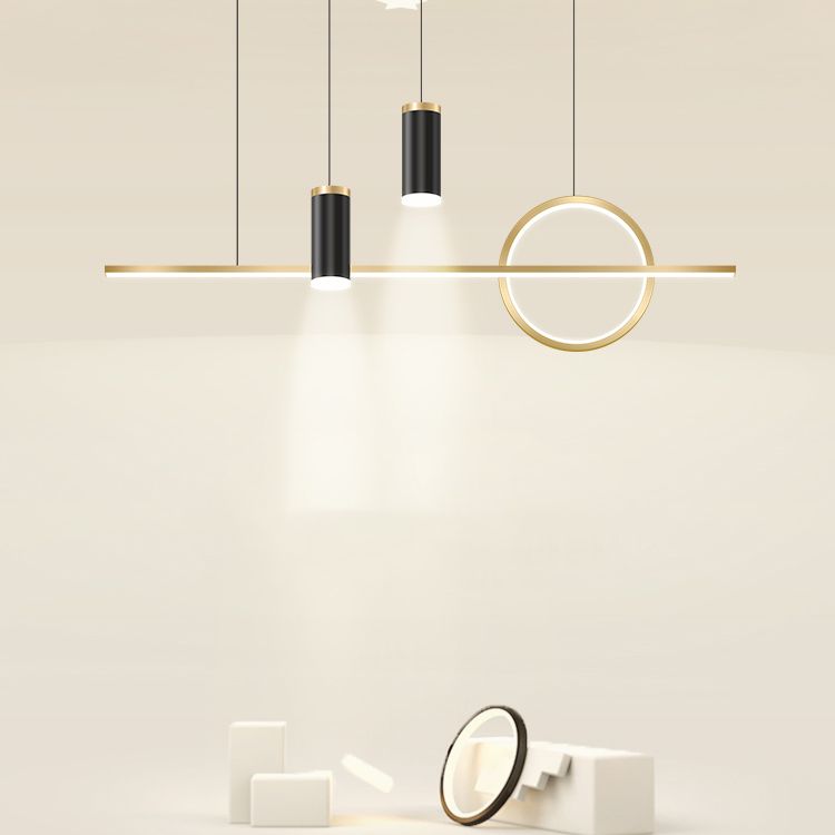 Contemporary Style Linear Island Lighting Metal 4 Light Island Light Fixtures