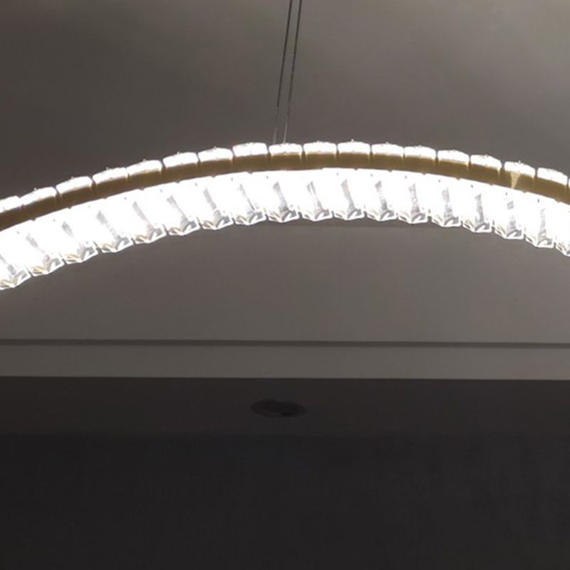 1 Light Waves Island Lamp Contemporary Simplicity Crystal Wrapped Island Pendant