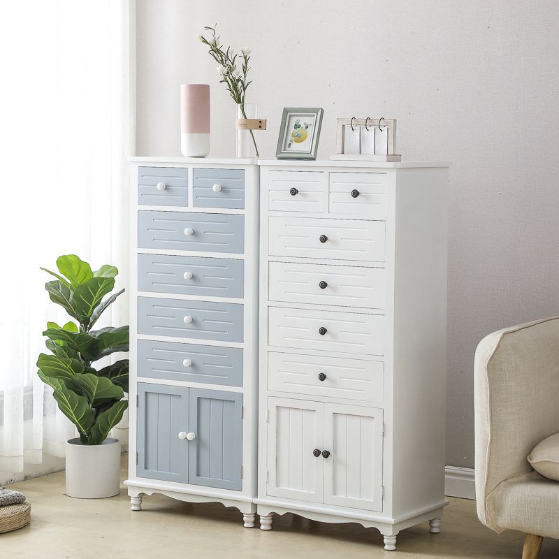 Vertical Nautical Solid Wood Storage Chest Bedroom Chest with Drawers