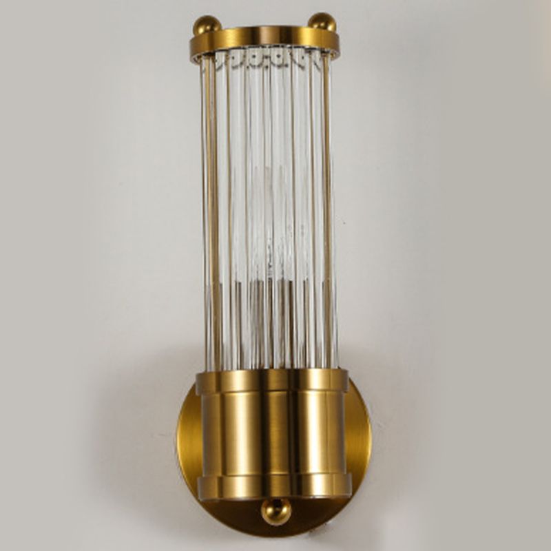 Modern Style Cylinder Shape Wall Sconce Crystal Sconces for Bedroom
