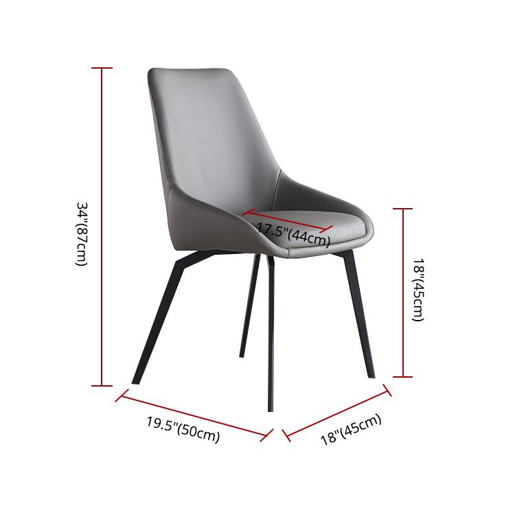 Scandinavian Style Solid Back Side Chair Upholstered Armless Chair for Home Use
