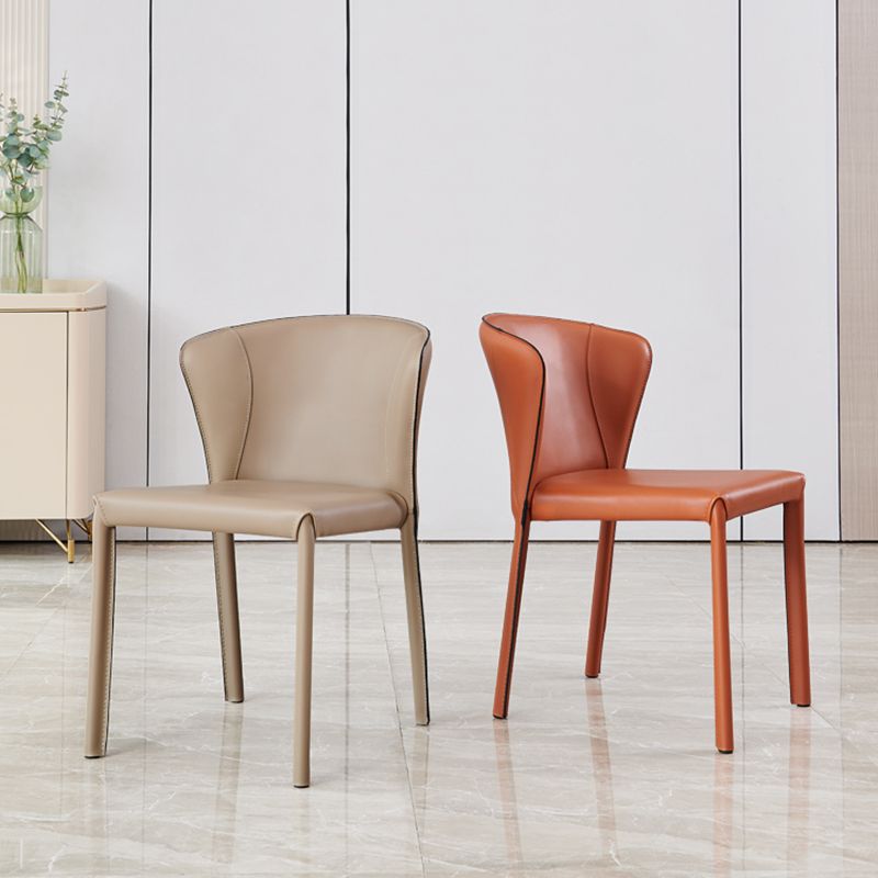 Modern Dining Chair Armless Dining Chairs with Metal Legs for Kitchen