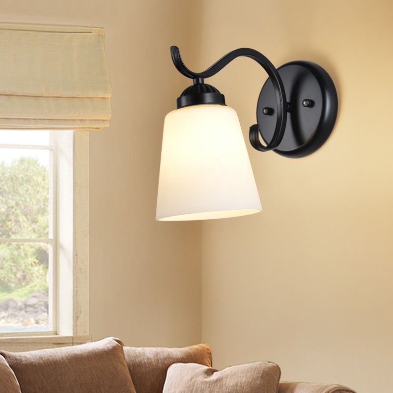Industrial Style Wall Sconce Grass 1 Light Sconces in Black for Bedroom