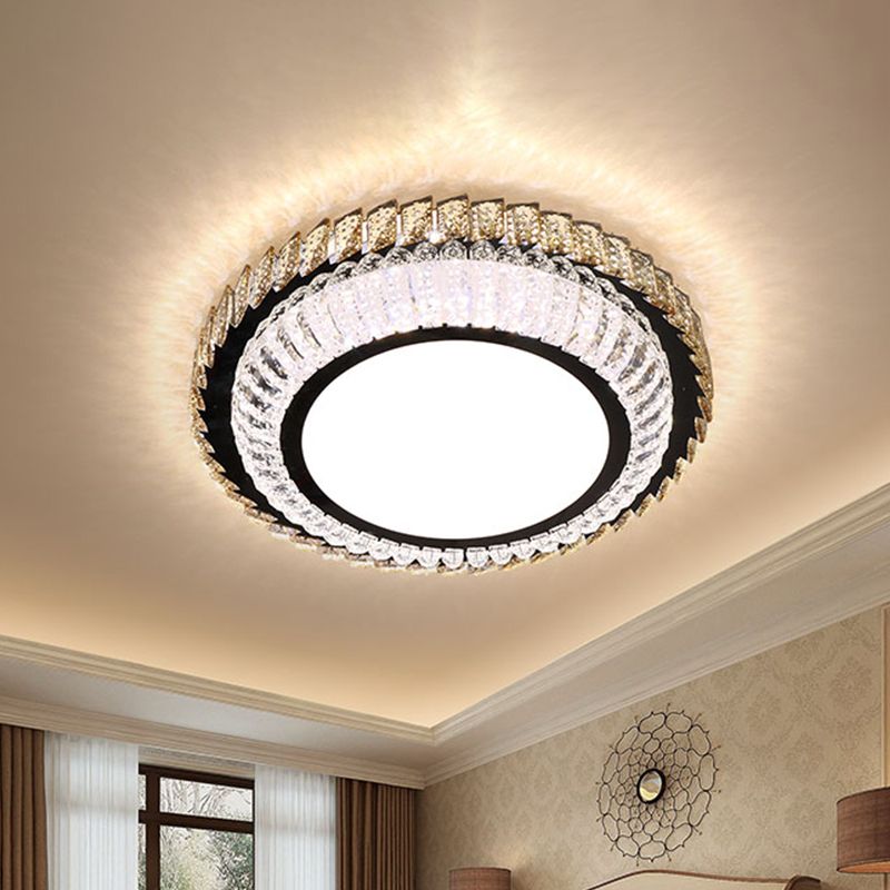 Crystal Round Massimale Flush Monte Semplicità Camera LED Flush Montato Lampada in Acciaio inossidabile