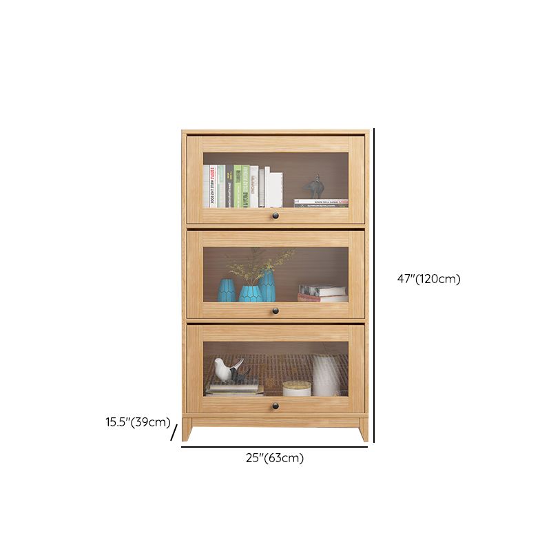 Scandinavian Closed Back Book Shelf Standard Wooden Bookcase