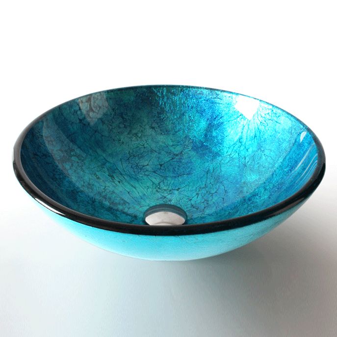 Traditional Vessel Bathroom Sink Round Hand Distressed Basin Sink(Not Including Faucet)